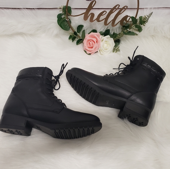 L.L. Bean black leather moto combat boots size 9.5 - Picture 8 of 8